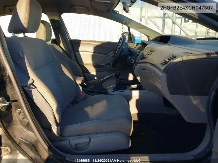 2HGFB2E4XCH047307 2012 Honda Civic Lx