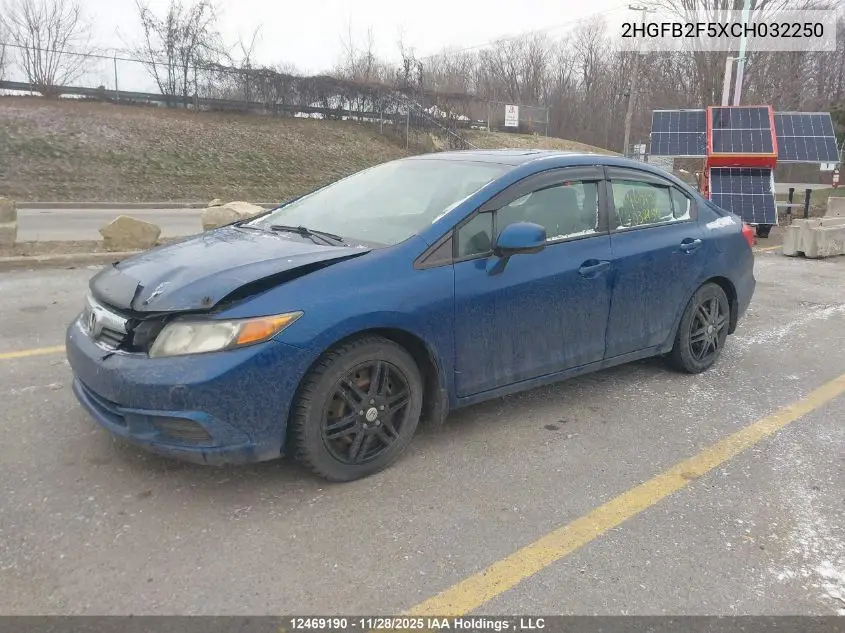 2HGFB2F5XCH032250 2012 Honda Civic