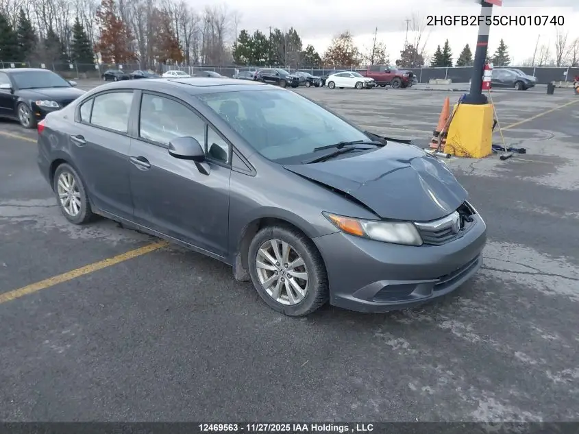 2HGFB2F55CH010740 2012 Honda Civic Lx