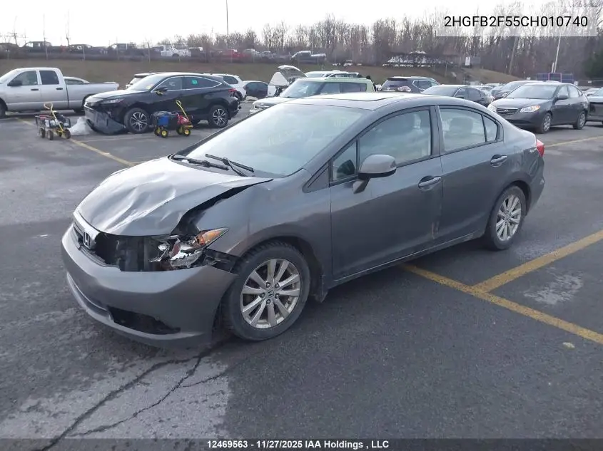 2HGFB2F55CH010740 2012 Honda Civic Lx