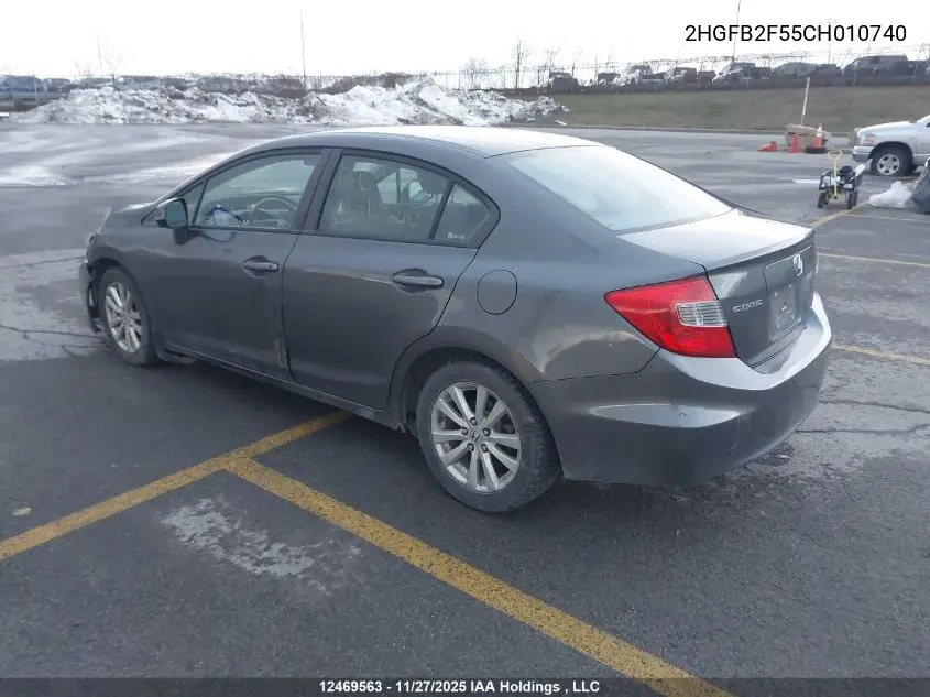2HGFB2F55CH010740 2012 Honda Civic Lx
