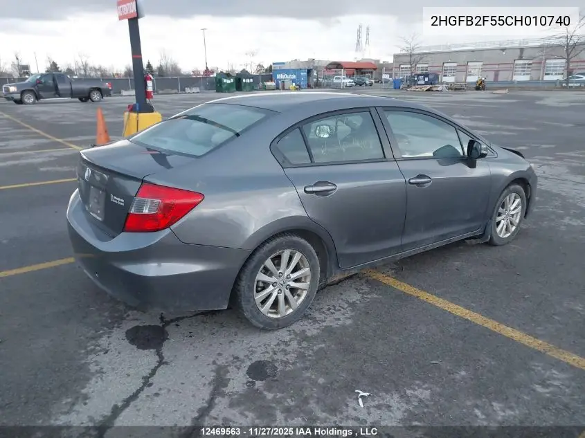 2HGFB2F55CH010740 2012 Honda Civic Lx