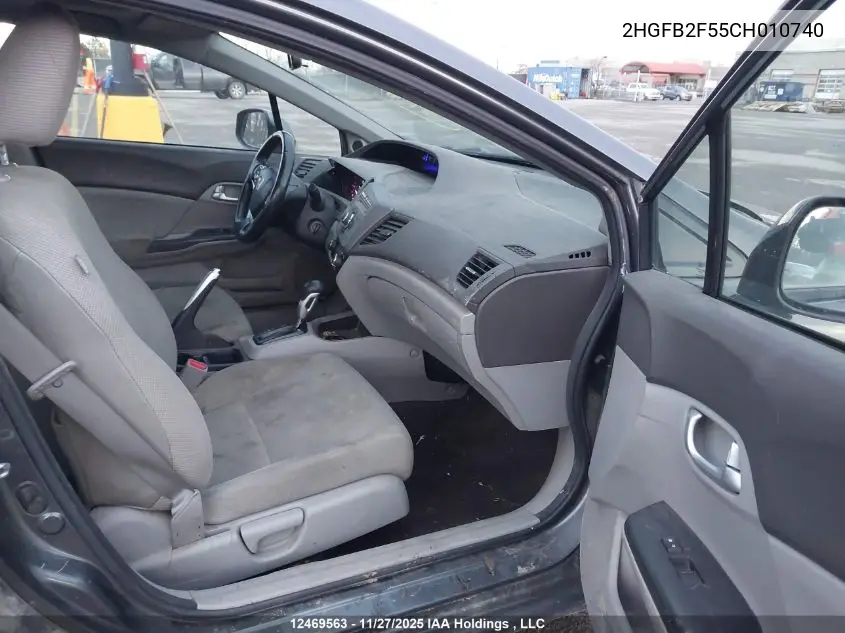 2HGFB2F55CH010740 2012 Honda Civic Lx