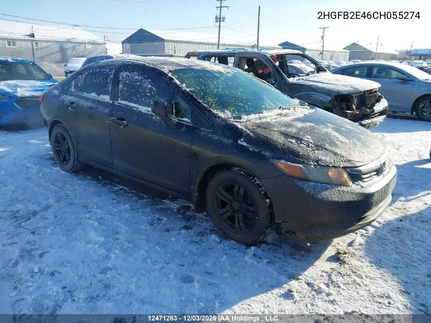 2HGFB2E46CH055274 2012 Honda Civic Lx