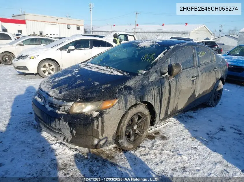 2HGFB2E46CH055274 2012 Honda Civic Lx