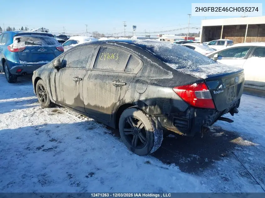 2HGFB2E46CH055274 2012 Honda Civic Lx