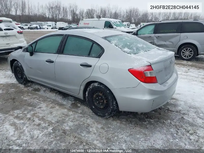 2HGFB2E28CH044145 2012 Honda Civic Dx