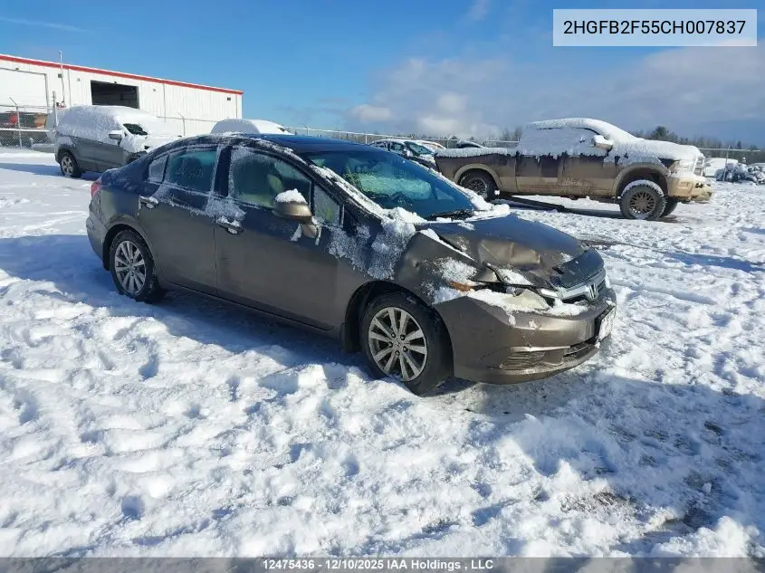 2HGFB2F55CH007837 2012 Honda Civic Ex