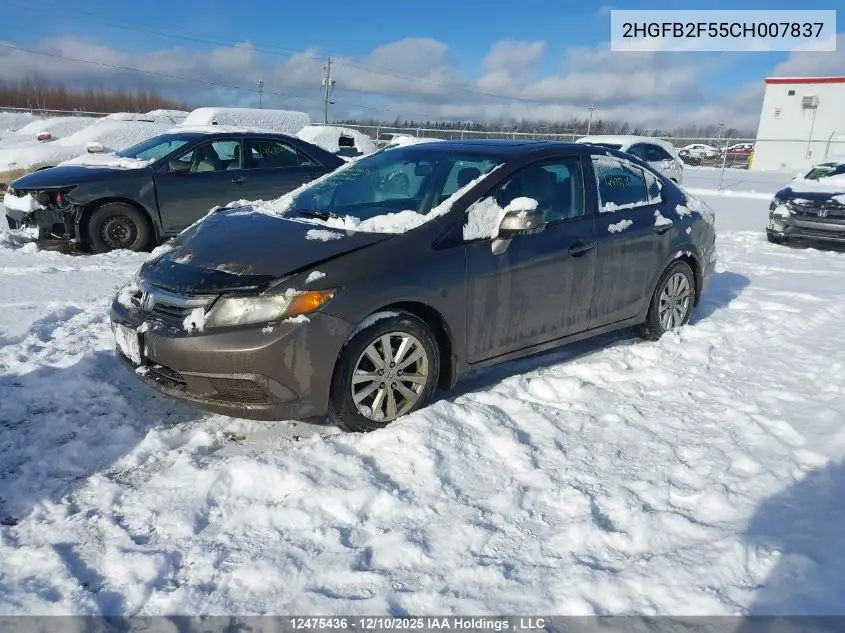 2HGFB2F55CH007837 2012 Honda Civic Ex