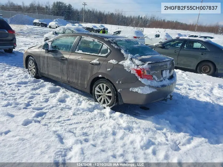 2HGFB2F55CH007837 2012 Honda Civic Ex