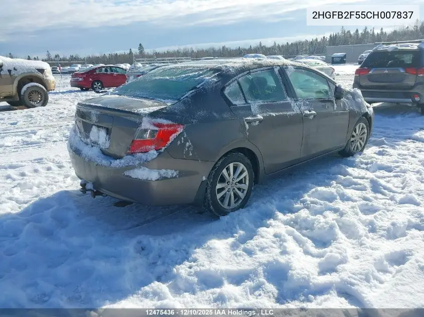 2HGFB2F55CH007837 2012 Honda Civic Ex