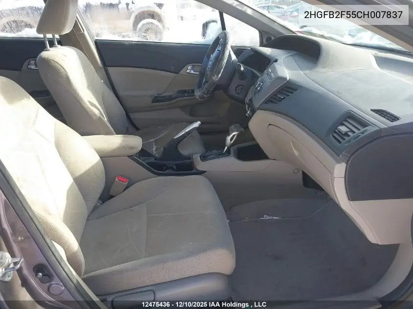 2HGFB2F55CH007837 2012 Honda Civic Ex