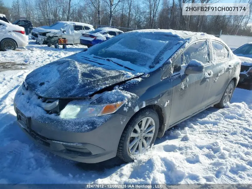 2HGFB2F91CH007174 2012 Honda Civic Ex-L