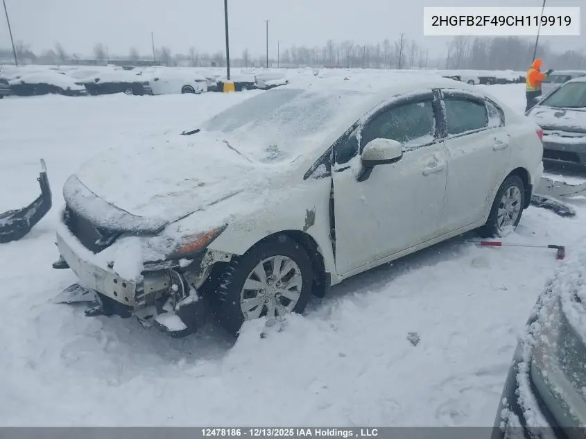 2HGFB2F49CH119919 2012 Honda Civic Lx