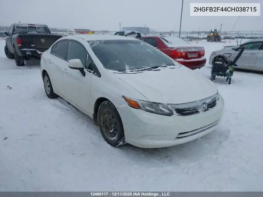 2HGFB2F44CH038715 2012 Honda Civic Lx