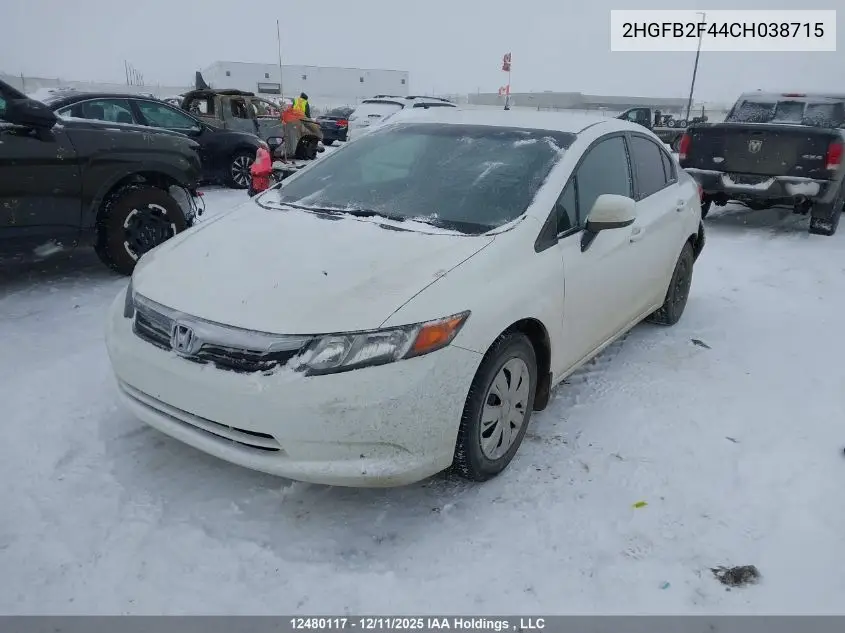 2HGFB2F44CH038715 2012 Honda Civic Lx