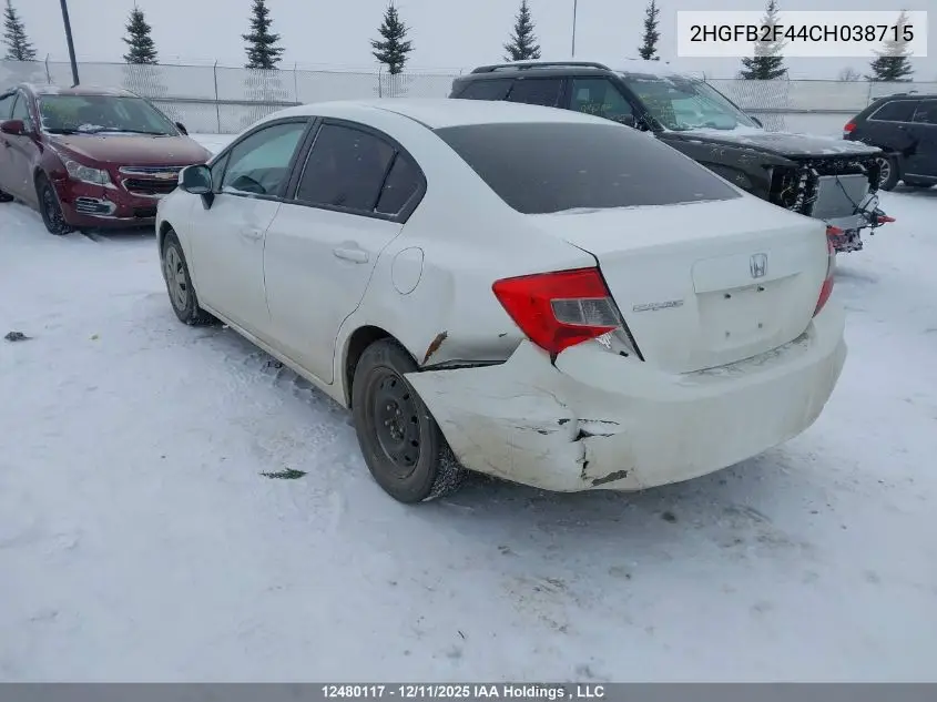 2HGFB2F44CH038715 2012 Honda Civic Lx