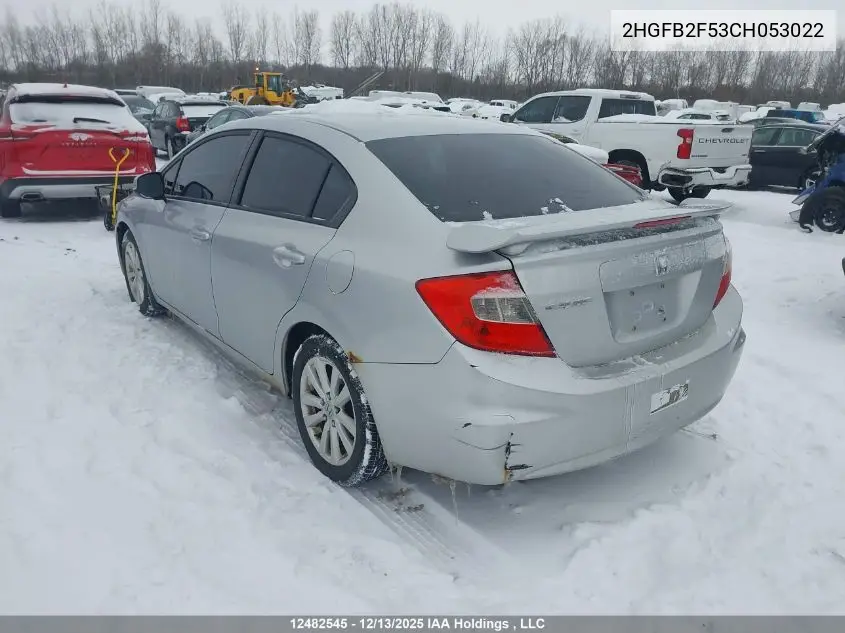 2HGFB2F53CH053022 2012 Honda Civic Lx