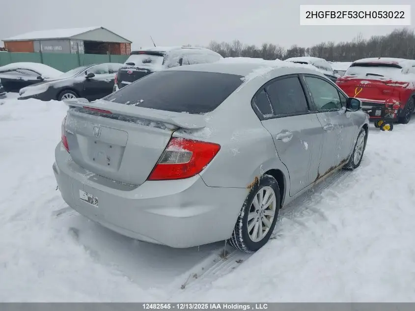 2HGFB2F53CH053022 2012 Honda Civic Lx