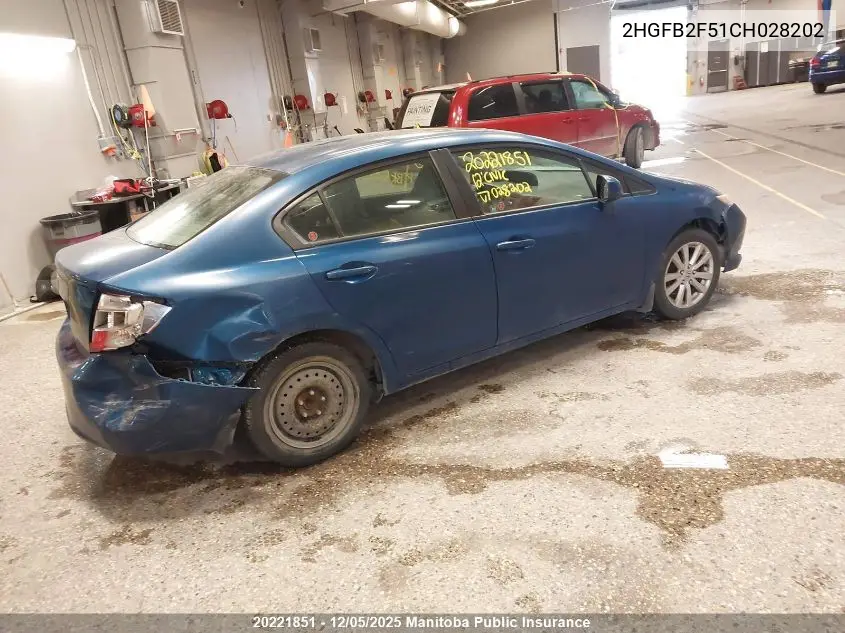 2HGFB2F51CH028202 2012 Honda Civic Ex