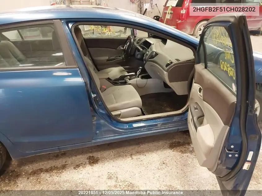 2HGFB2F51CH028202 2012 Honda Civic Ex