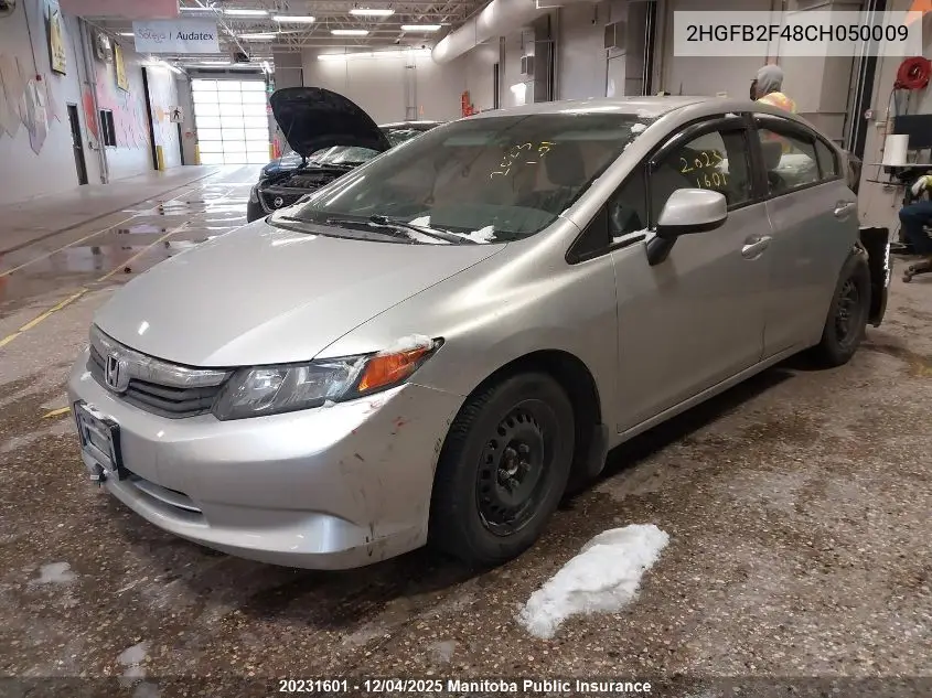 2HGFB2F48CH050009 2012 Honda Civic Lx