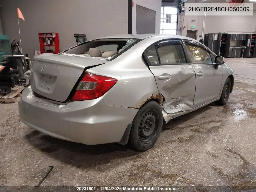 2HGFB2F48CH050009 2012 Honda Civic Lx