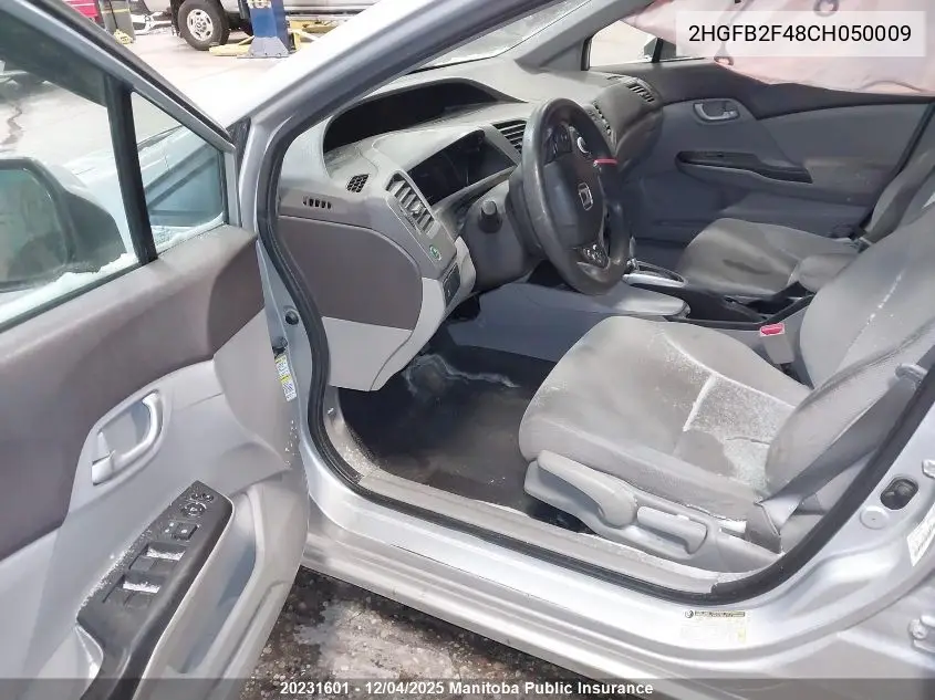 2HGFB2F48CH050009 2012 Honda Civic Lx