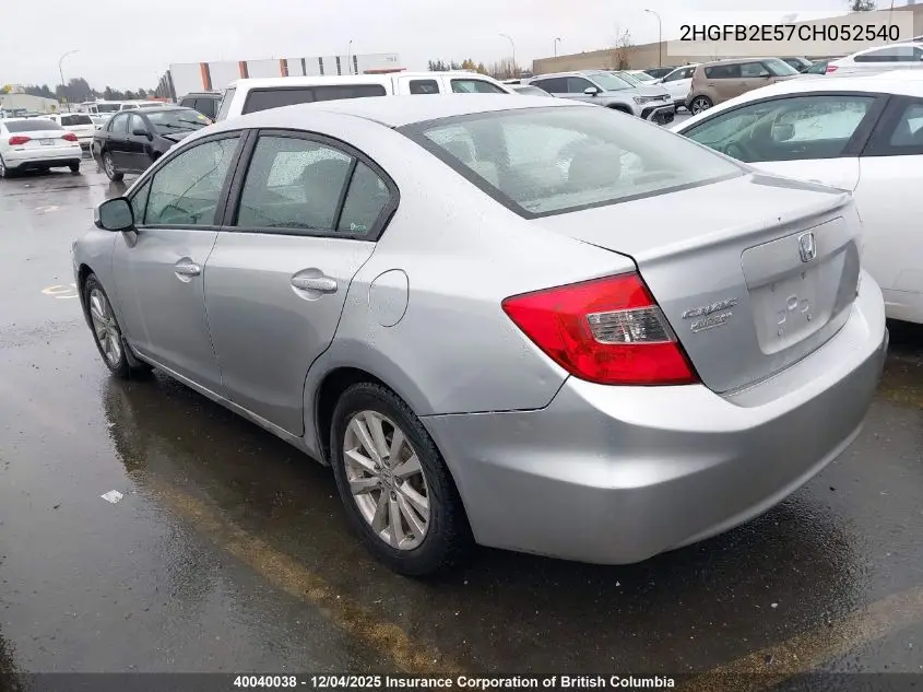 2HGFB2E57CH052540 2012 Honda Civic