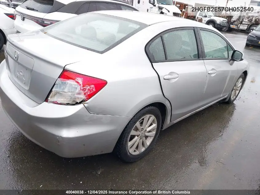 2HGFB2E57CH052540 2012 Honda Civic