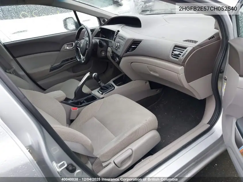 2HGFB2E57CH052540 2012 Honda Civic