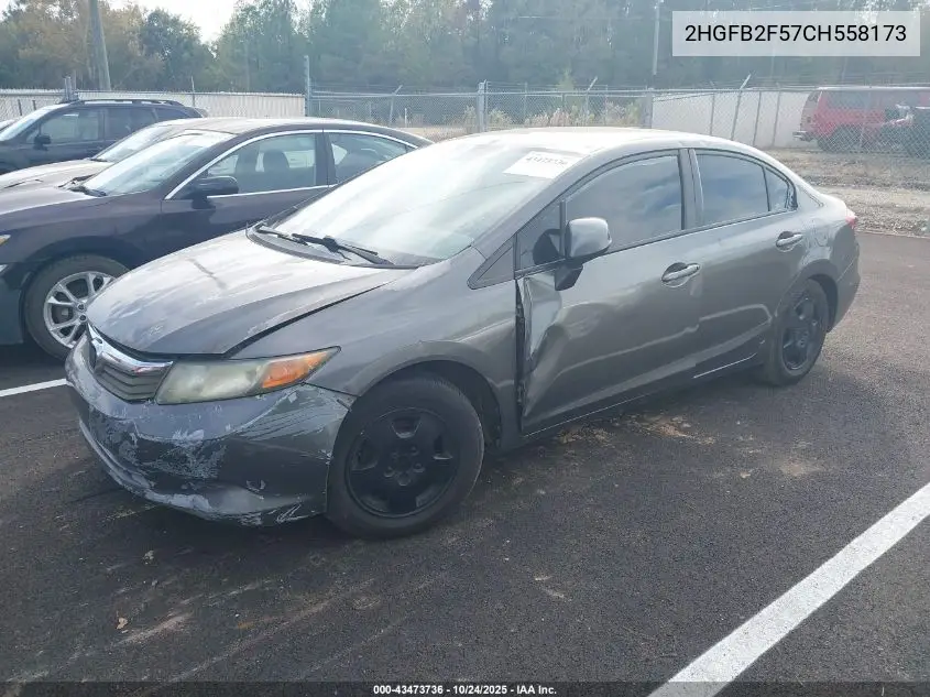 2HGFB2F57CH558173 2012 Honda Civic Lx
