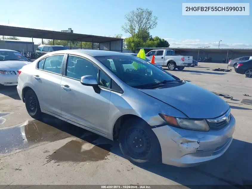 2HGFB2F55CH599031 2012 Honda Civic Lx