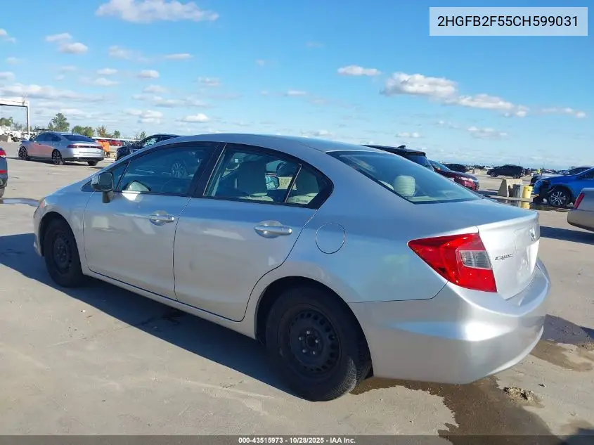 2HGFB2F55CH599031 2012 Honda Civic Lx