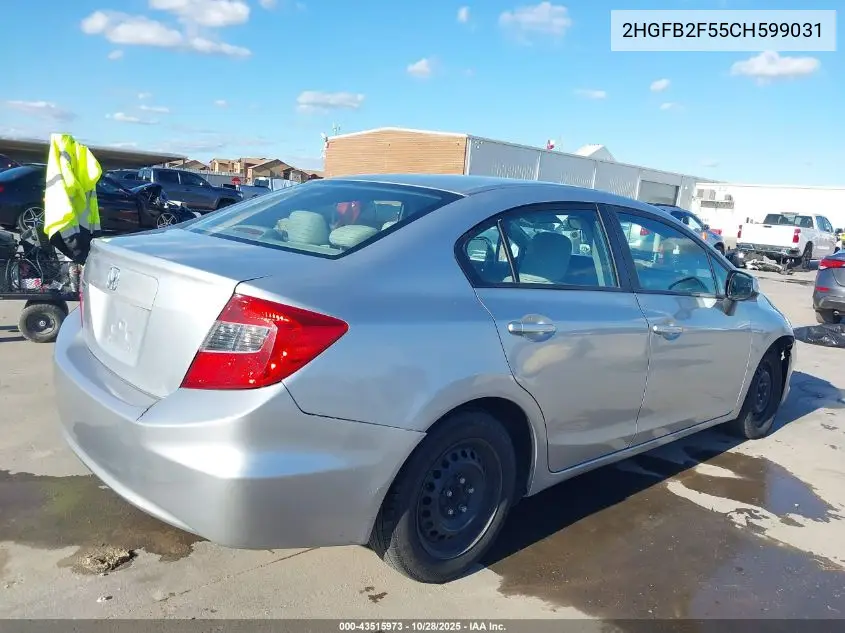 2HGFB2F55CH599031 2012 Honda Civic Lx