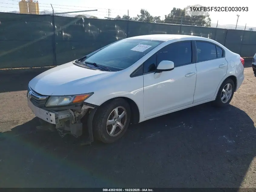 19XFB5F52CE003093 2012 Honda Civic Natural Gas