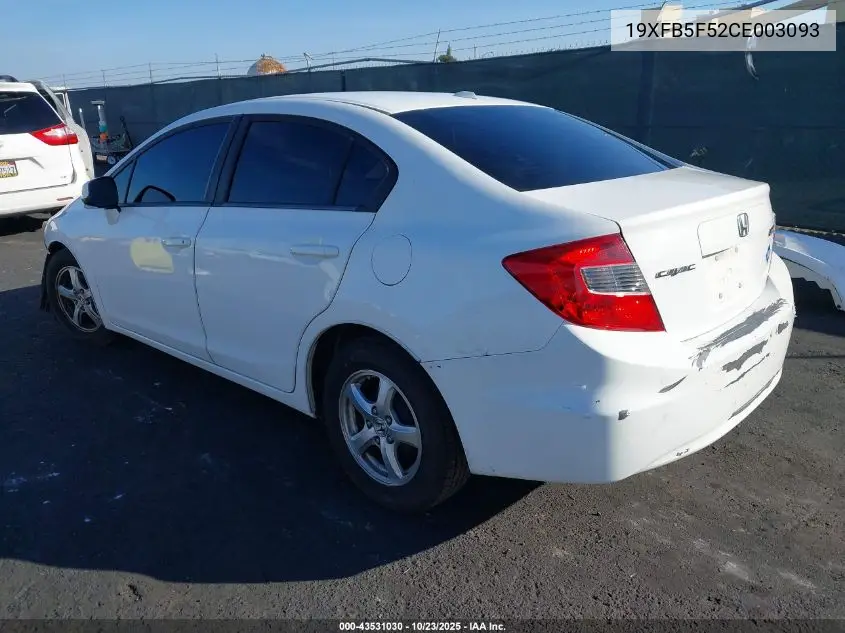 19XFB5F52CE003093 2012 Honda Civic Natural Gas