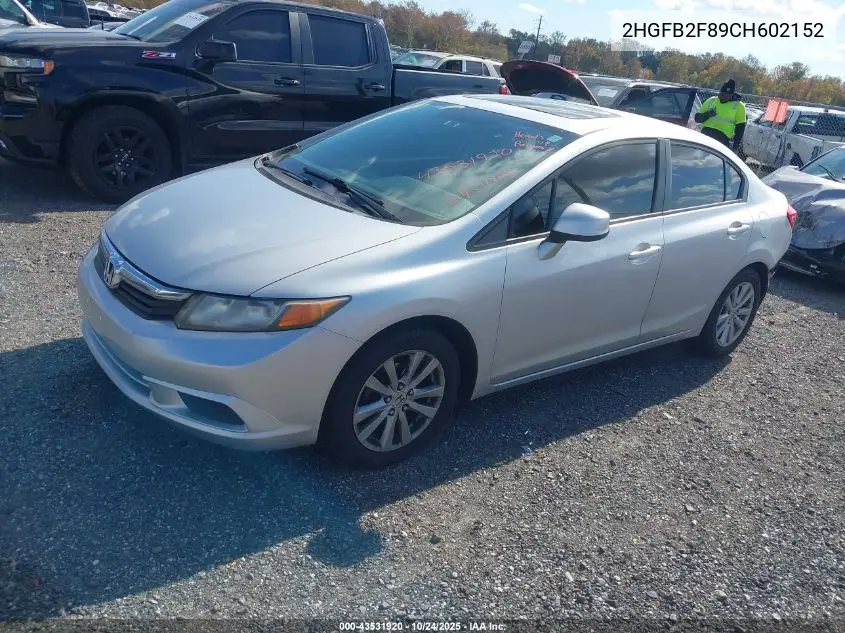 2HGFB2F89CH602152 2012 Honda Civic Ex