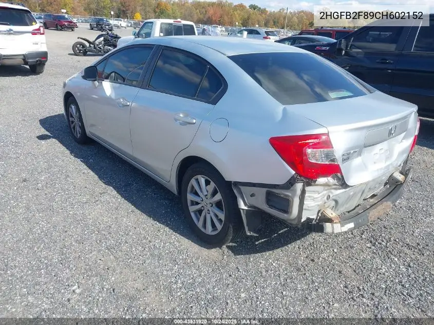 2HGFB2F89CH602152 2012 Honda Civic Ex