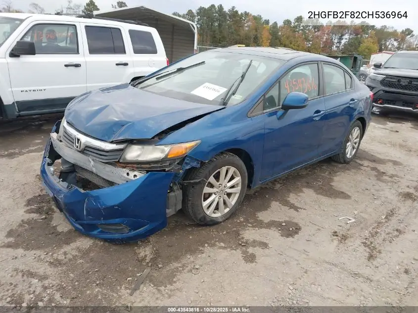 2HGFB2F82CH536964 2012 Honda Civic Ex