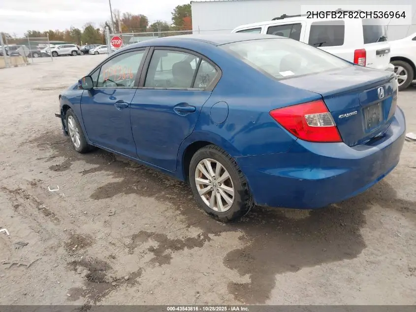 2HGFB2F82CH536964 2012 Honda Civic Ex