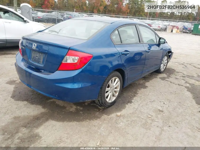 2HGFB2F82CH536964 2012 Honda Civic Ex