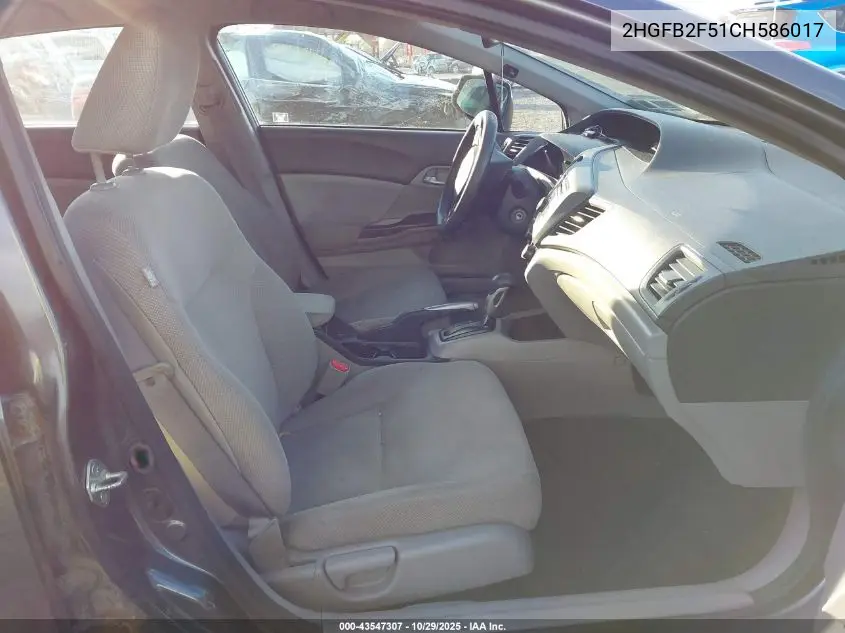 2HGFB2F51CH586017 2012 Honda Civic Lx