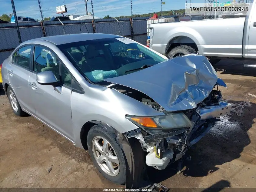 19XFB5F55CE003945 2012 Honda Civic Natural Gas