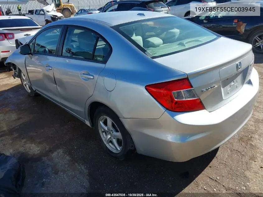 19XFB5F55CE003945 2012 Honda Civic Natural Gas