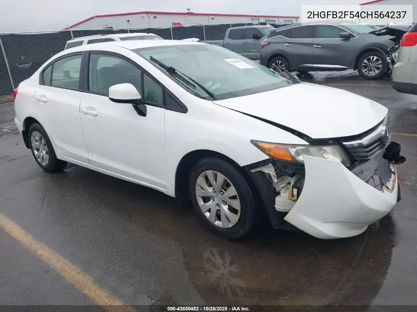 2HGFB2F54CH564237 2012 Honda Civic Lx