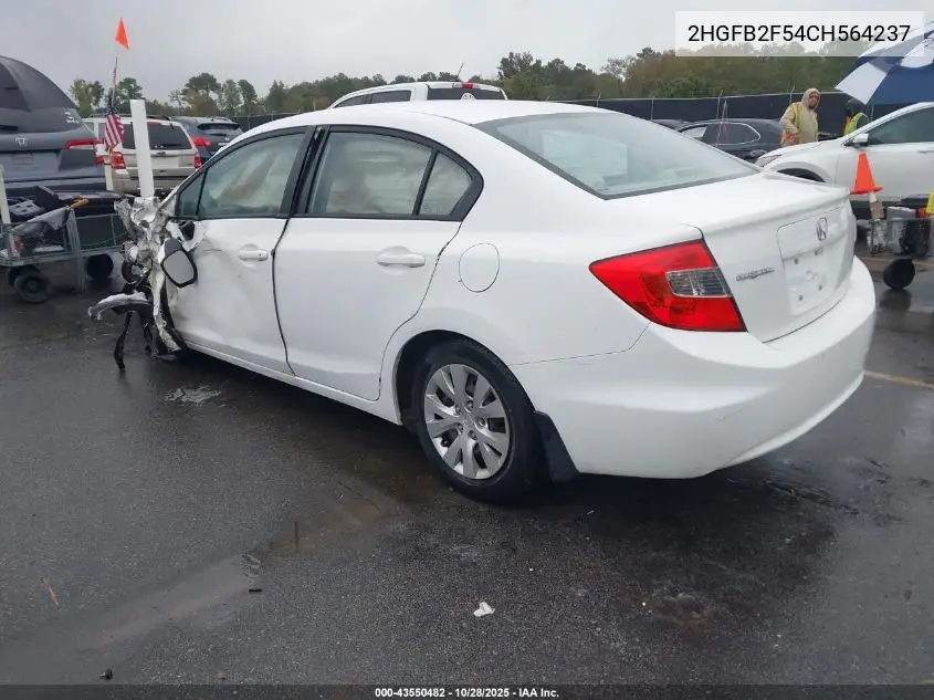 2HGFB2F54CH564237 2012 Honda Civic Lx
