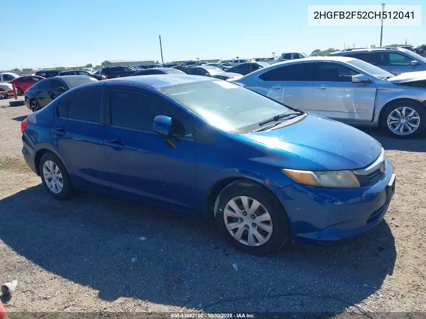 2HGFB2F52CH512041 2012 Honda Civic Lx