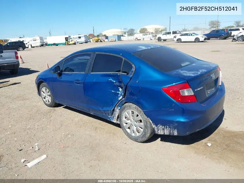 2HGFB2F52CH512041 2012 Honda Civic Lx