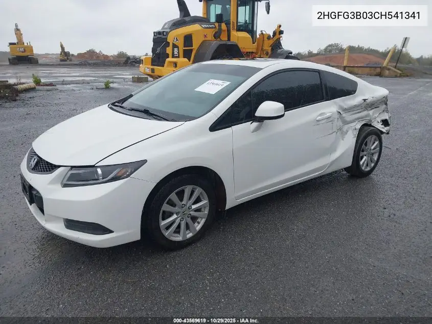 2HGFG3B03CH541341 2012 Honda Civic Ex-L